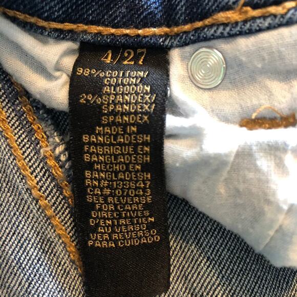 Rachel Roy Women's Medium Wash Distressed Cropped Skinny Jeans - Size 4 - Picture 5 of 10